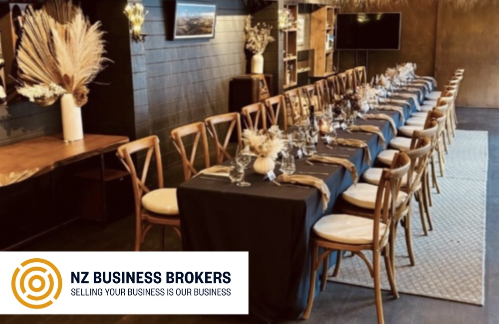 Private dining room set for a long table event at a Parnell wine and cocktail lounge